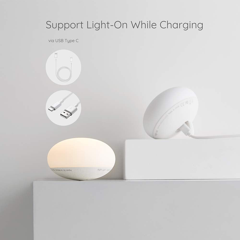 Cotabaty Baby Nachtlicht, Stilllicht für Babypflege im Kinderzimmer, Weiches BPA-freies Silikon-Touch-Control-Nachtlampe, für Stillen & Wickeln, Augenschonend, Umkehrdesign, Stufenlose Dimmfunktion