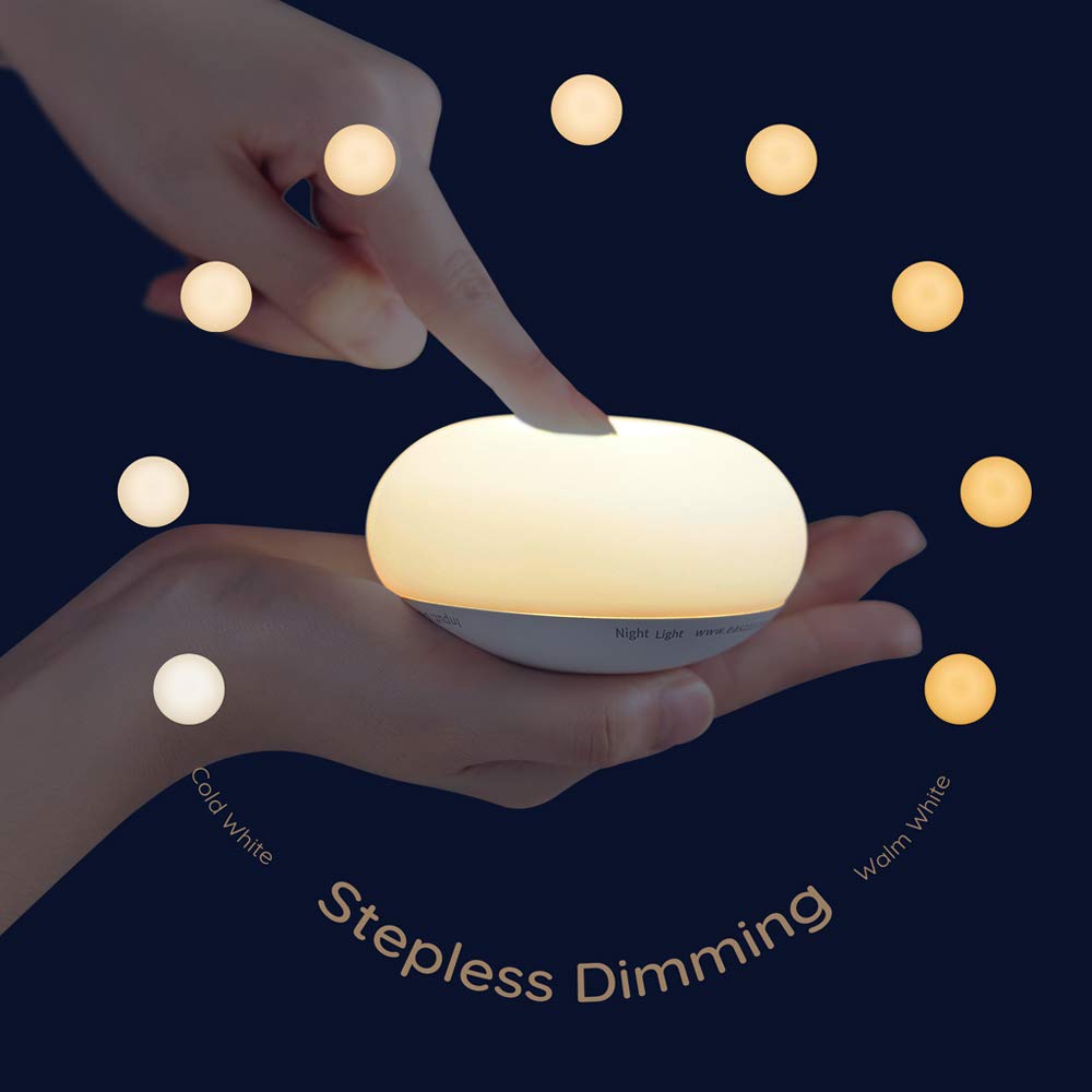 Cotabaty Baby Nachtlicht, Stilllicht für Babypflege im Kinderzimmer, Weiches BPA-freies Silikon-Touch-Control-Nachtlampe, für Stillen & Wickeln, Augenschonend, Umkehrdesign, Stufenlose Dimmfunktion