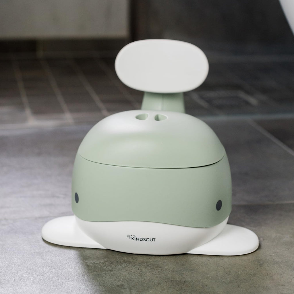 Kindsgut Kinder-Töpfchen, Babytopf WC/Klo, kinderfreundliches Wal-Design und dezente Farben, Toiletten-Training, Pistazie