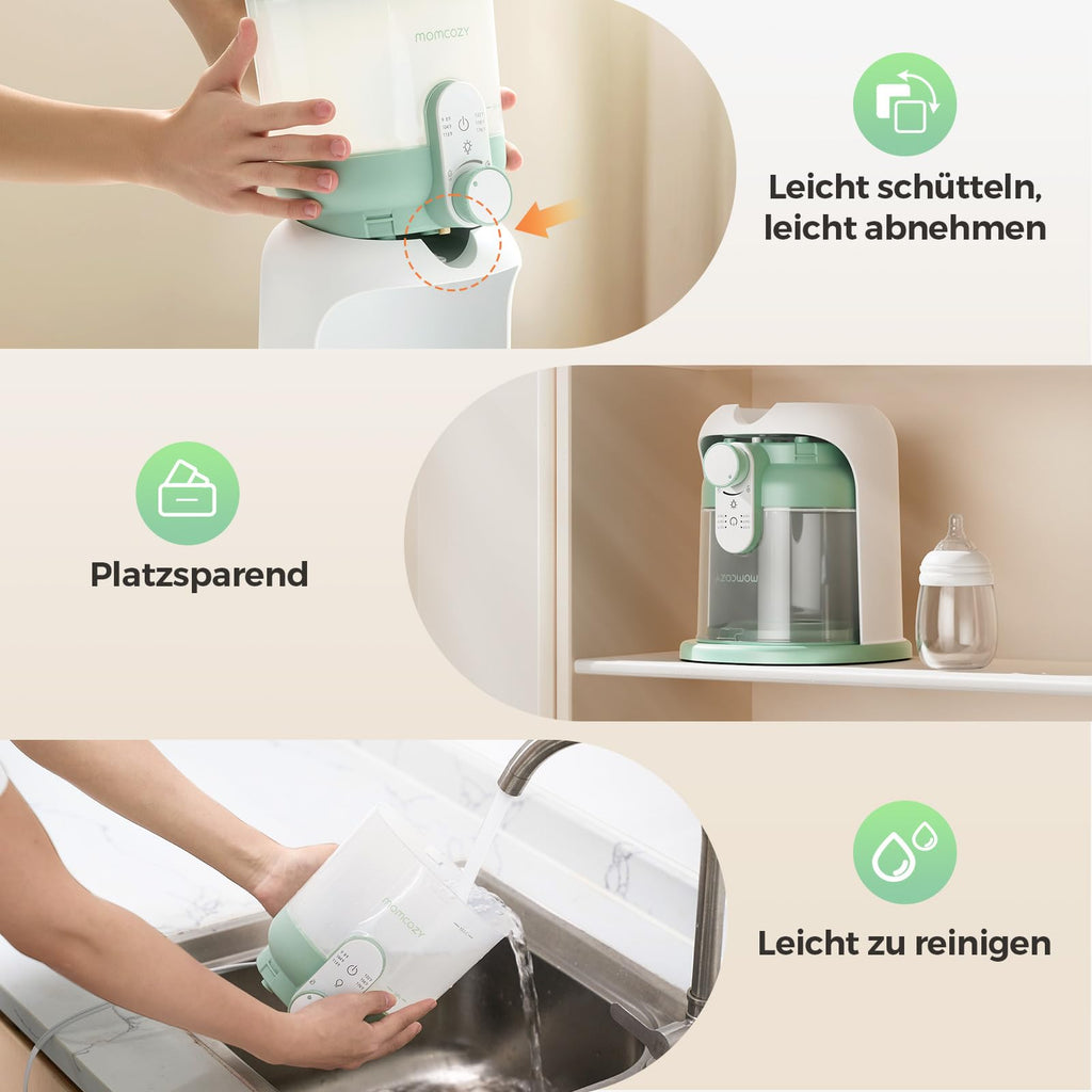 Momcozy Flaschenzubereiter Baby mit Dual-Licht, Schneller Flaschenwärmer zur Milchzubereitung, 1,69 Liter Großvolumen, Milchzubereiter mit 6 Temperaturstufen, Grundausstattung für das Stillen