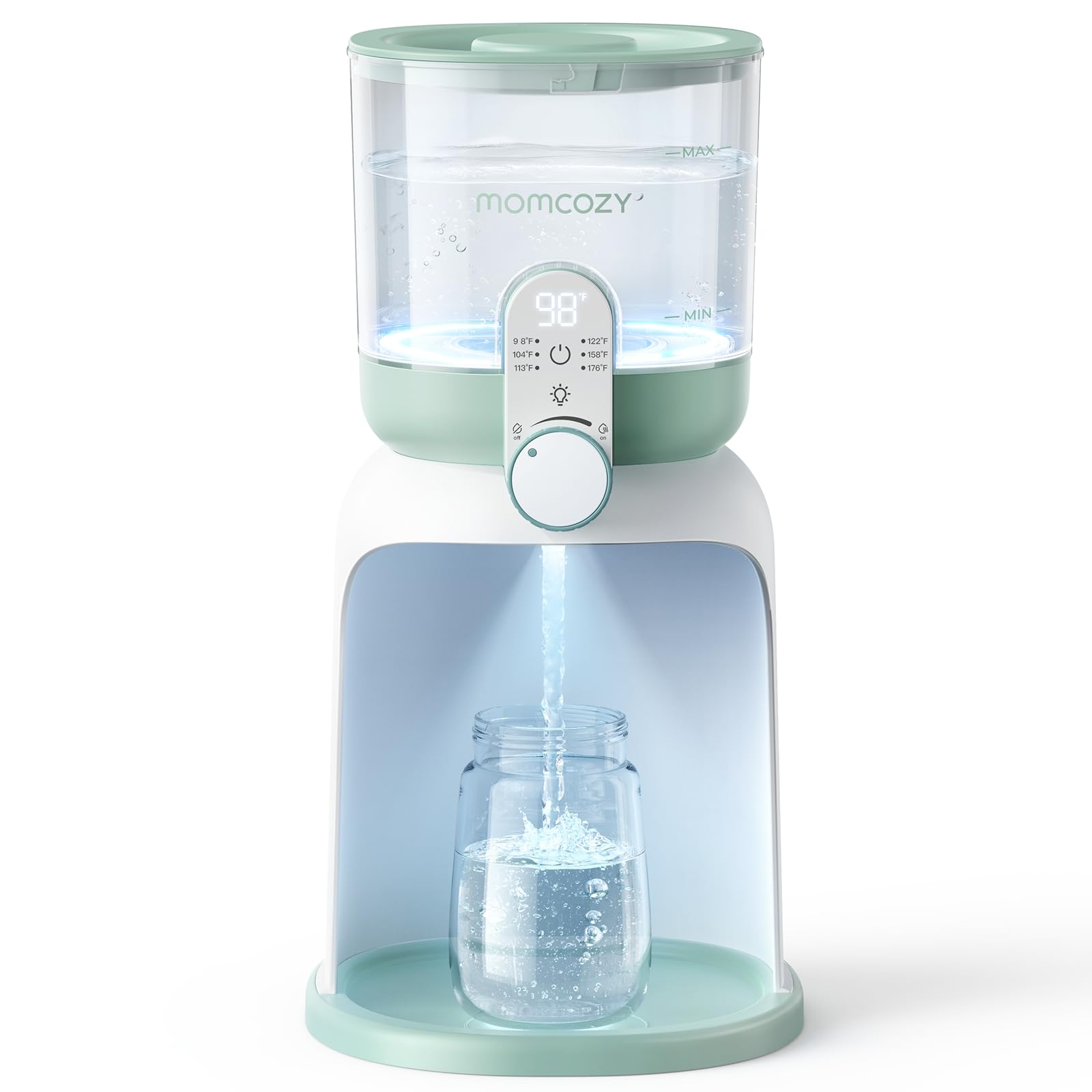 Momcozy Flaschenzubereiter Baby mit Dual-Licht, Schneller Flaschenwärmer zur Milchzubereitung, 1,69 Liter Großvolumen, Milchzubereiter mit 6 Temperaturstufen, Grundausstattung für das Stillen