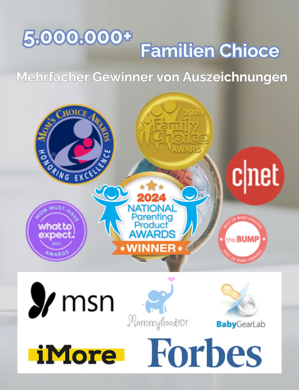 HelloBaby Babyphone mit Kamera, 3500 mAh 5 Zoll Bildschirm, Kabelgebundene Kamera, 355° Schwenken-120° Neige-Zoomen, Babyfone ohne WLAN, 2 Wege Audio, Temperatur, 8 Schlaflieder, Nachtsicht, HB6550