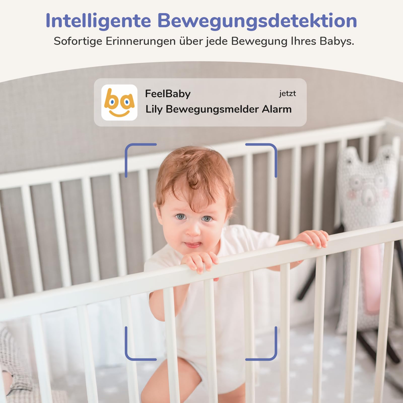jeeber 2K/3MP Babyphone mit Kamera APP, 360°, 5" WLAN Video Babyfone, HDR-Nachtsicht, Weinen/Bewegungs/Geräusch-Erkennung, Temperaturanzeige, hohe Reichweite, Bereich alarme, ohne ABO