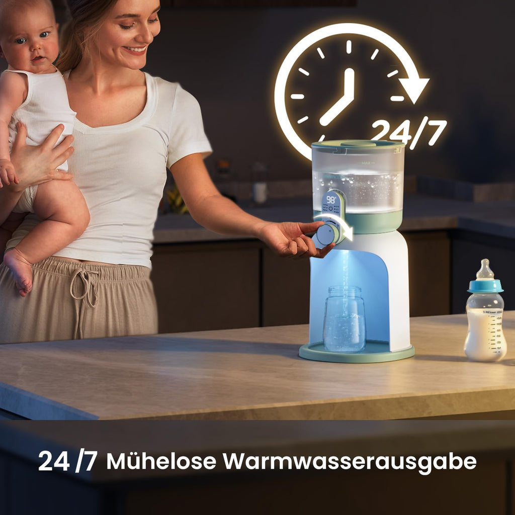 Momcozy Flaschenzubereiter Baby mit Dual-Licht, Schneller Flaschenwärmer zur Milchzubereitung, 1,69 Liter Großvolumen, Milchzubereiter mit 6 Temperaturstufen, Grundausstattung für das Stillen