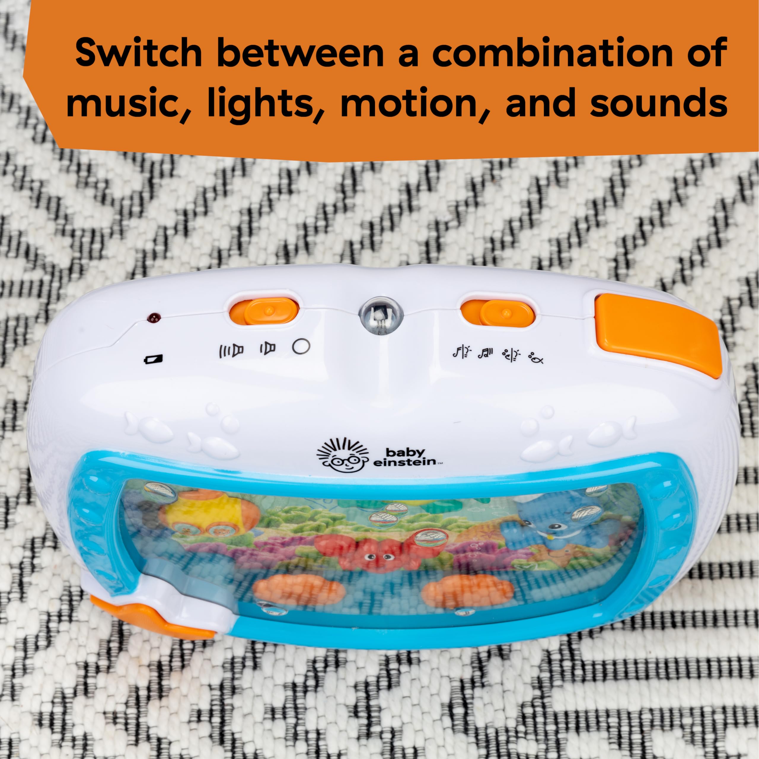 Baby Einstein, Sea Dreams Soother Schlummerlicht für Das Gitterbett mit Fernbedienung, Lichtern und Melodien