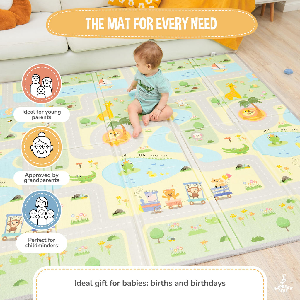 Krabbelmatte Baby Faltbar Spielmatte Kinder Spieldecke 150x180x1cm Krabbeldecke Für Baby - Babymatte Kindermatte - Schaumstoffmatte Kinderteppich- Spielteppich - Bodenmatte Kinder - Babygeschenk